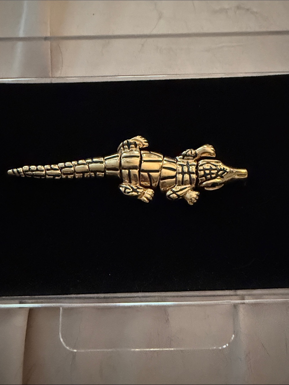 Gold Alligator/Reptile Decorative Pin - Pets ReptileSt John Accessory